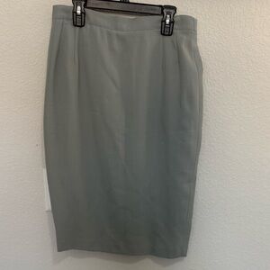 Giorgio Armani Collezioni Vintage Pencil Skirt Gray Light Wool Size 12